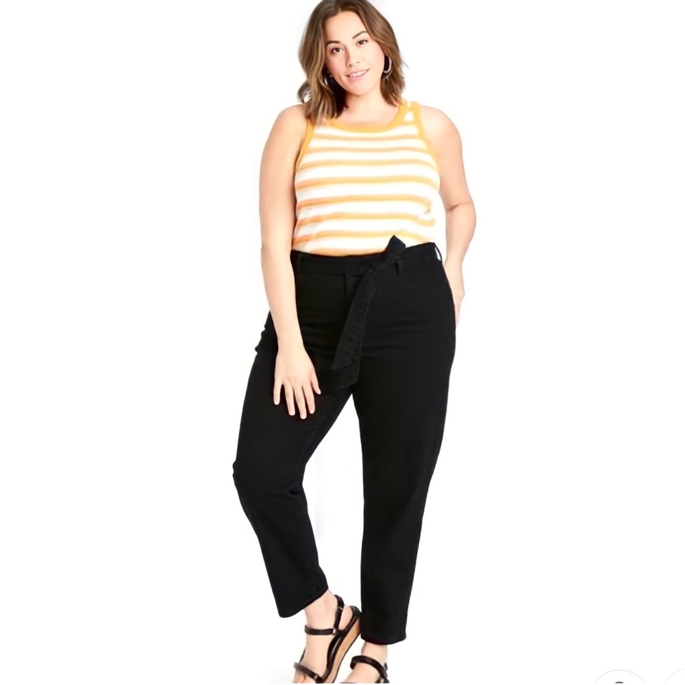 Ava & Viv High Rise Tapered Jeans, no gap waistband